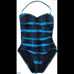 a.n.a Tie dye halter one piece bathing suit 10